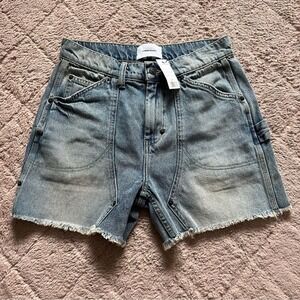 NWT Current Elliot Cut‎ Off Denim Shorts Preppy Minimalist Biker Jorts Sz 24